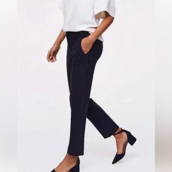 Loft Marissa pant with ribbon trim size 00 navy - Picture 8 of 8